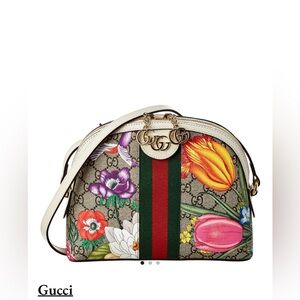 Gucci Ophidia Small GG Flora Canvas & Leather Shoulder
Bag